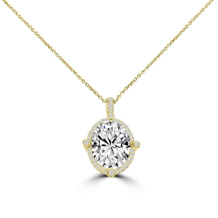 6CT Oval Diamond Veneer Cubic zirconia Pendant.635P20389