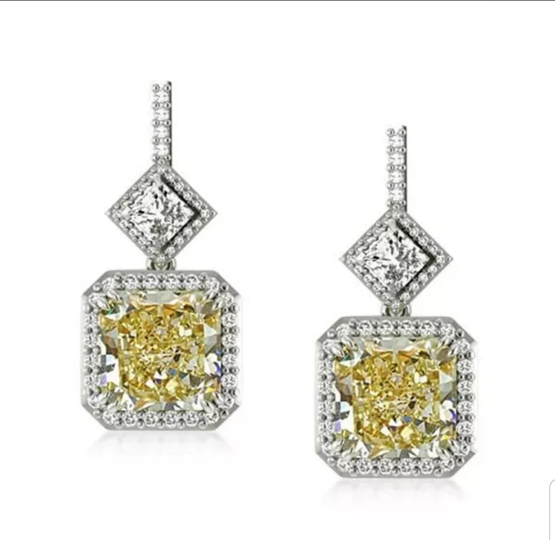 Earrings Geometric Diamond Veneer Cubic Zirconia. 830E1029