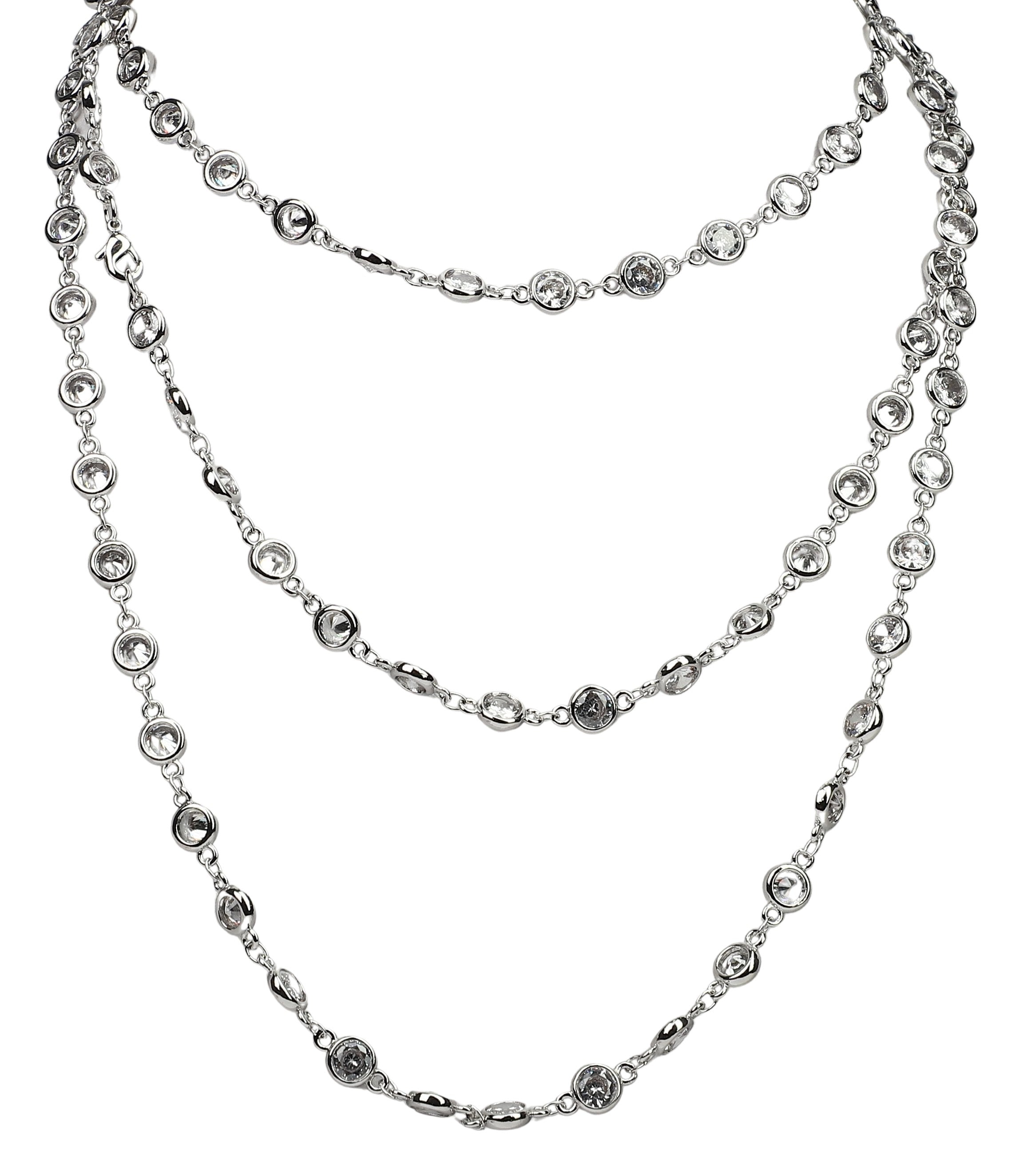 Zirconite Cubic Zirconia Stations Bold Necklace. 655ZBY
