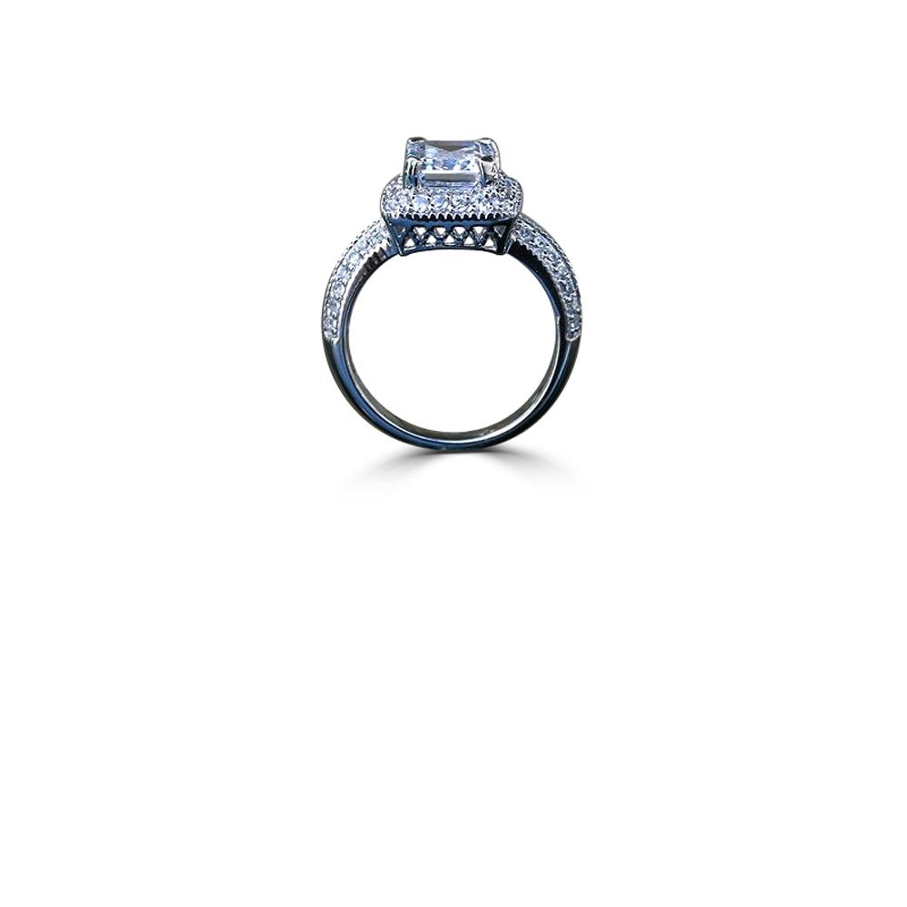 2CT Radiant Diamond Veneer Cubic Zirconia Ring. 635R12825