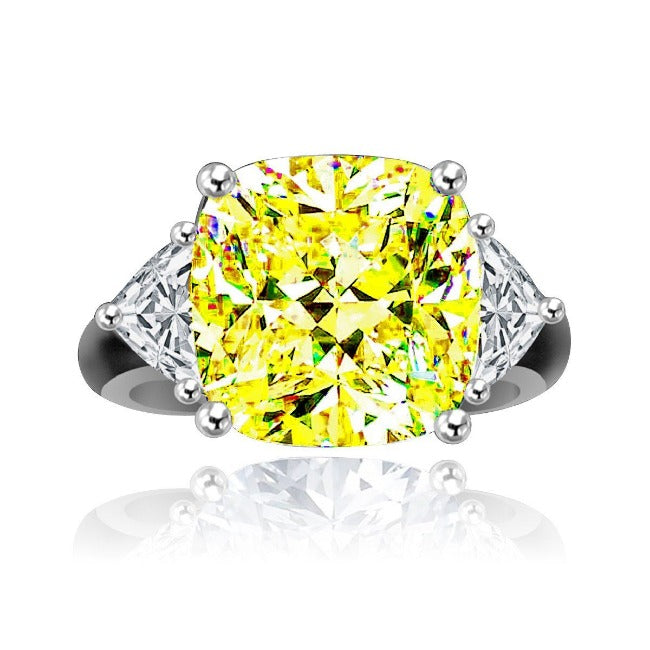 10CT Cushion Square Diamond Veneer Cubic Zirconia 14K Gold Ring. 635R71199k