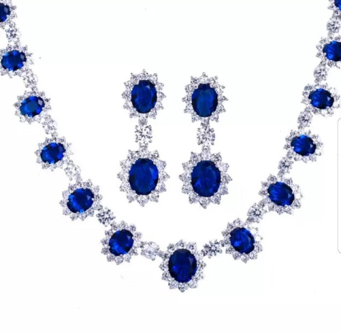 Oval Zirconite Cubic Zirconia Couture Necklace. 628N5099