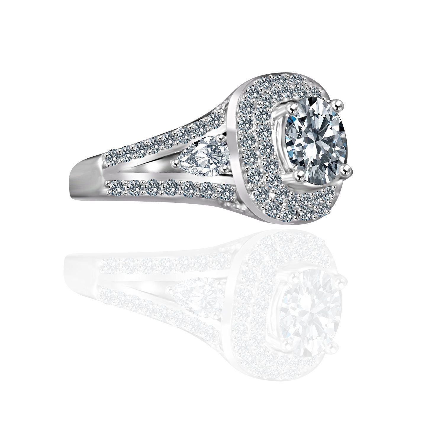2CT Round Diamond Veneer Cubic Zirconia Ring. 635R4010