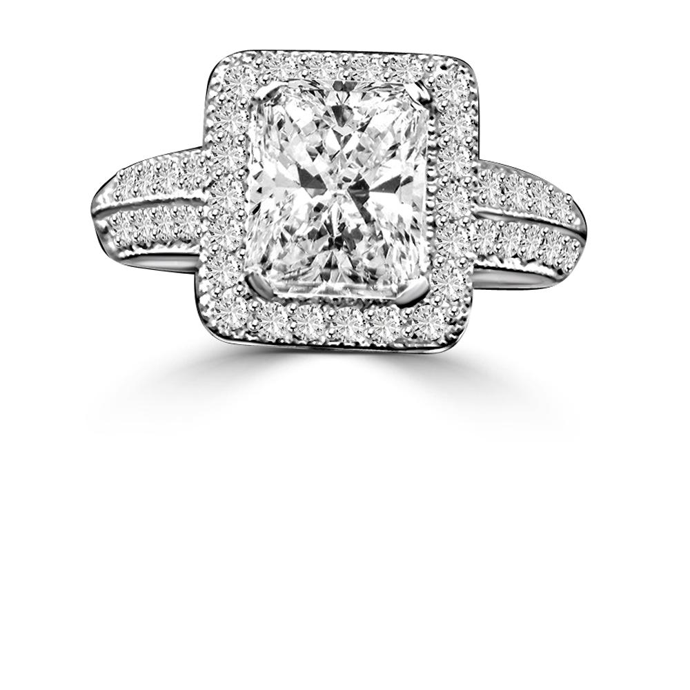 2CT Radiant Diamond Veneer Cubic Zirconia Ring. 635R12825