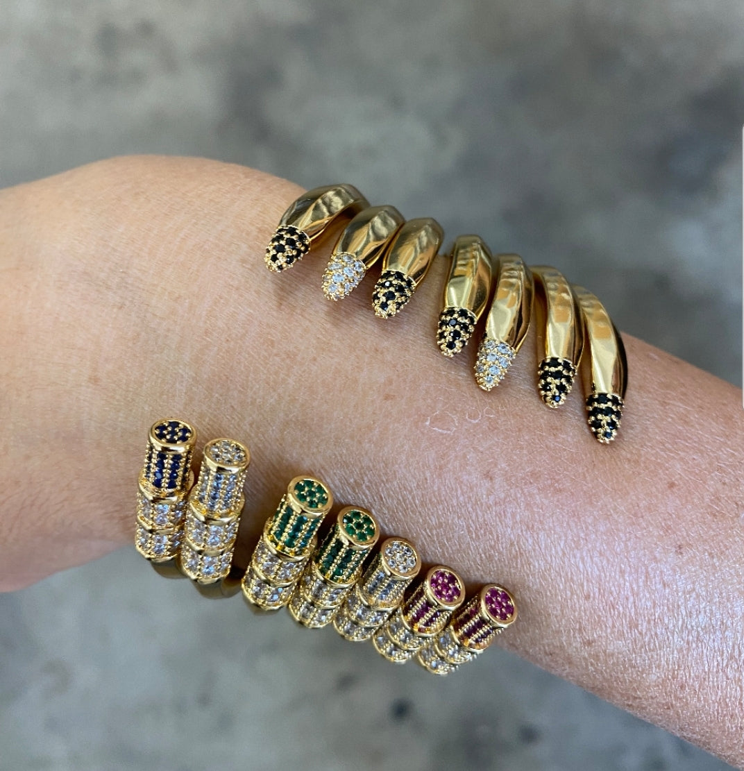 Pencil Bangle Bracelet Cuff Zirconite Cubic Zirconia. 843B100