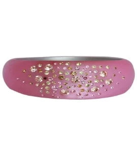 Zirconite Jeweled Acrylic Opaque Bangle Bracelet. 629B81361