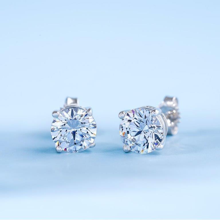 Diamond Veneer Cubic Zirconia Stud Earrings. 635E