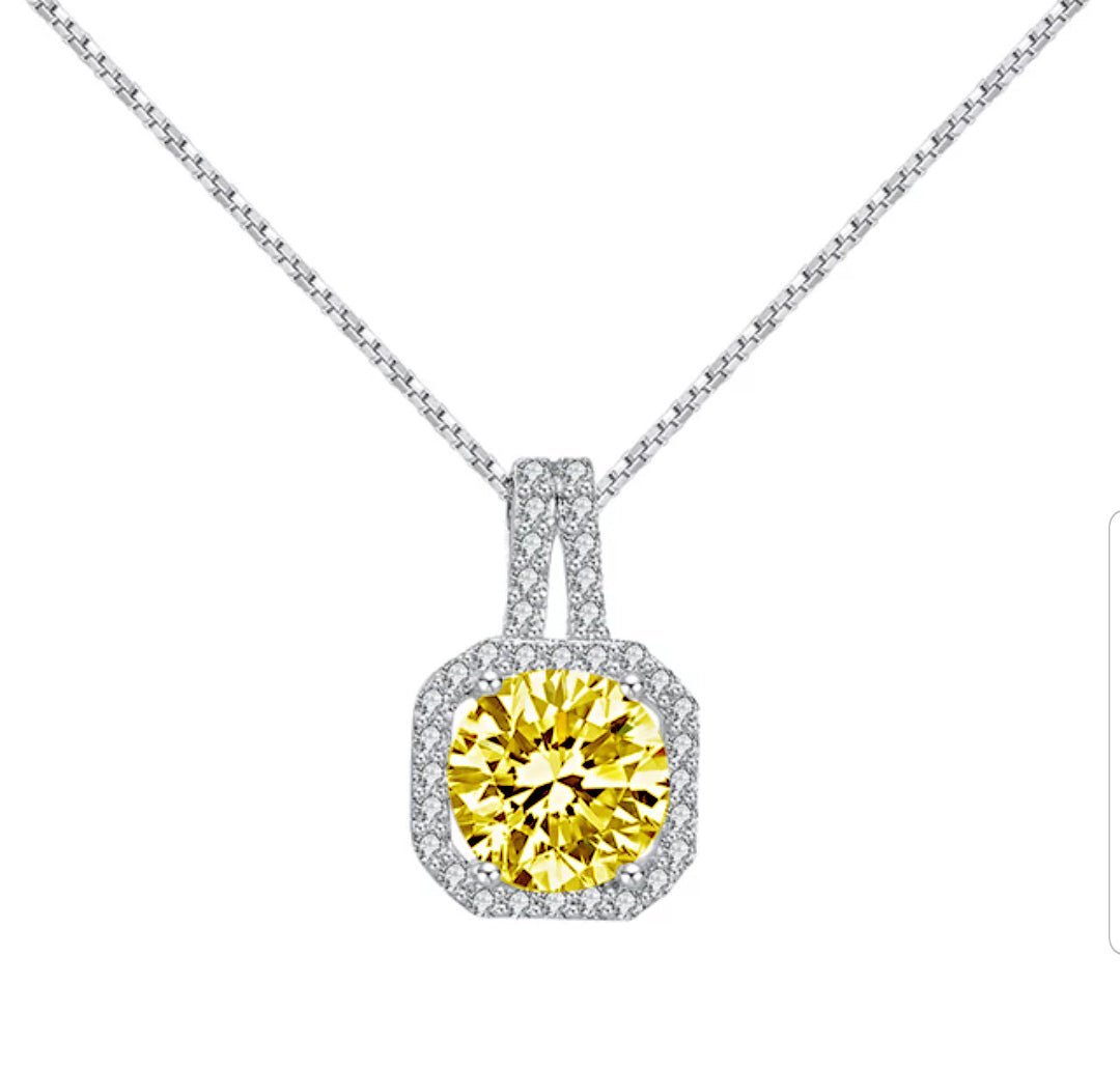 2CT Round  Diamond Veneer Cubic Zirconia Pendant. 820P174
