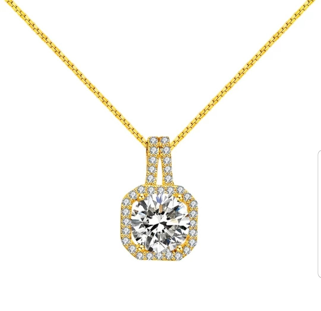2CT Round  Diamond Veneer Cubic Zirconia Pendant. 820P174