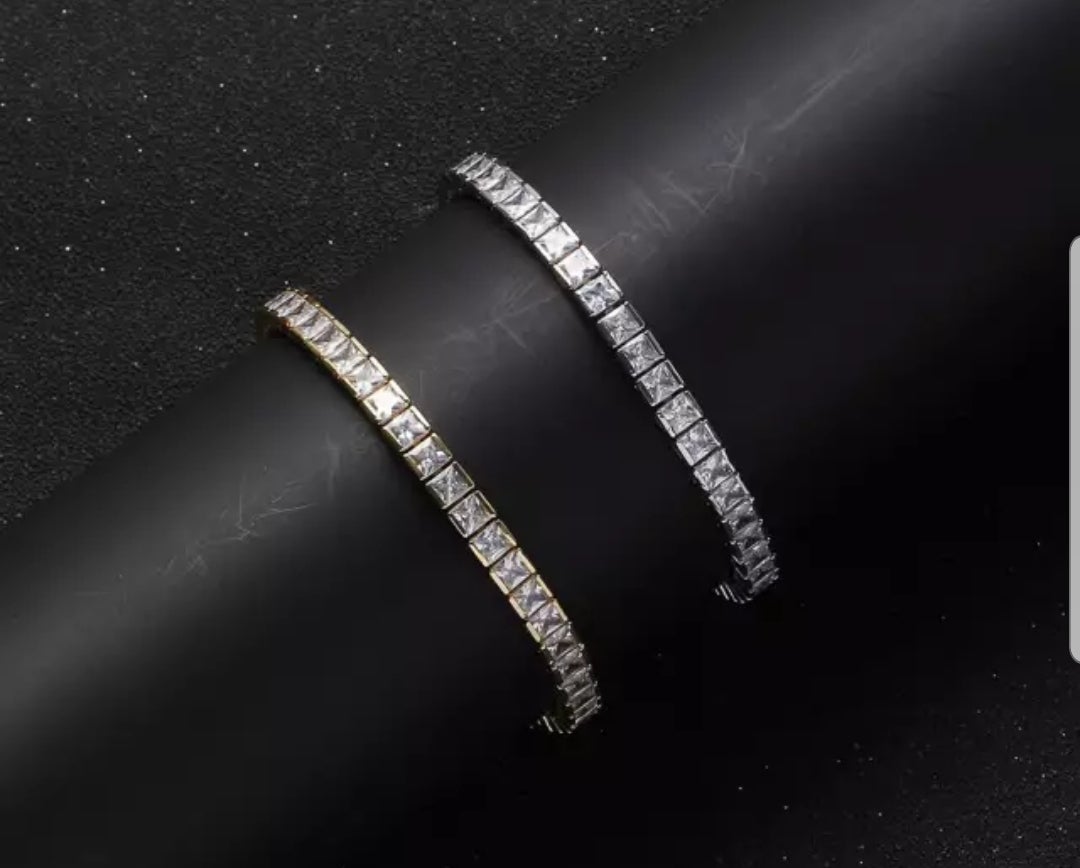 Princess Cut Square Zirconite Cubic Zirconia CZ Tennis Bracele. B602B30017