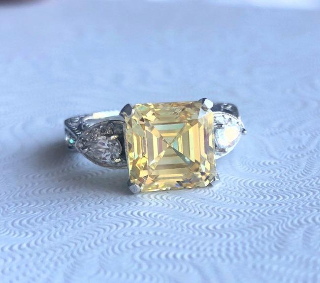 5CT Asscher Diamond Veneer Cubic zirconia Ring. 635R13832