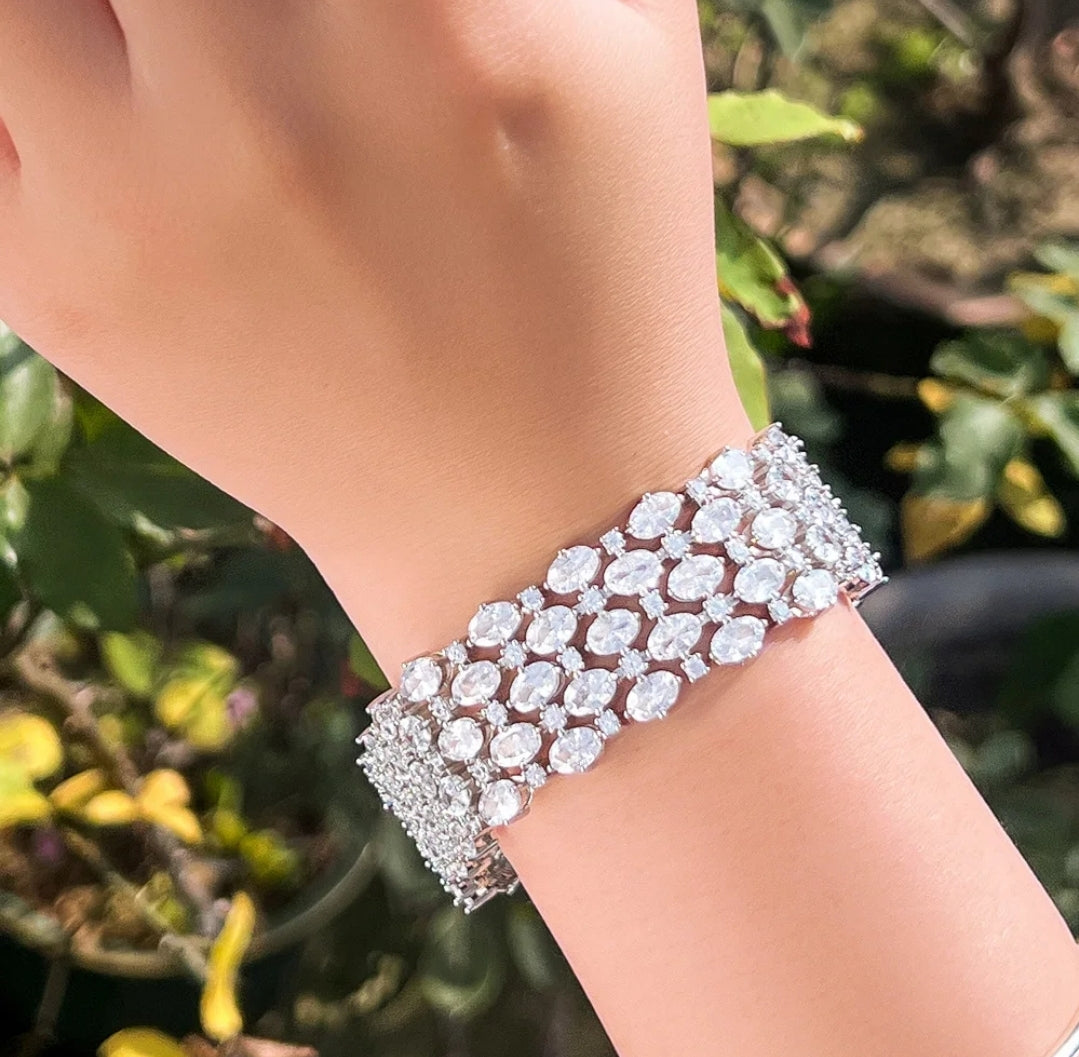 Cubic Zirconia couture wide Bracelet Zirconite. 826B101