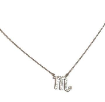 Scorpio zodiac sign zirconite set sterling silver pendant. 524P34198