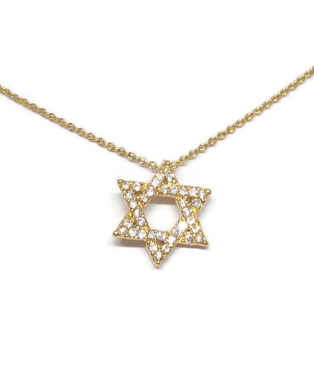 Zirconite Cubic Zirconia Jewish Star Pendant 655P1079