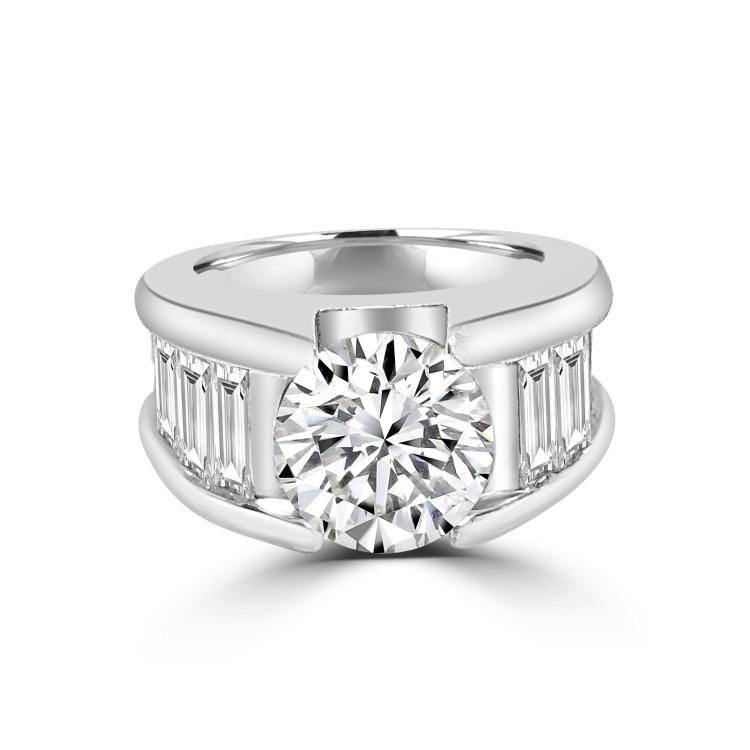 3CT Round Diamond Veneer Cubic Zirconia Ring. 635R30322