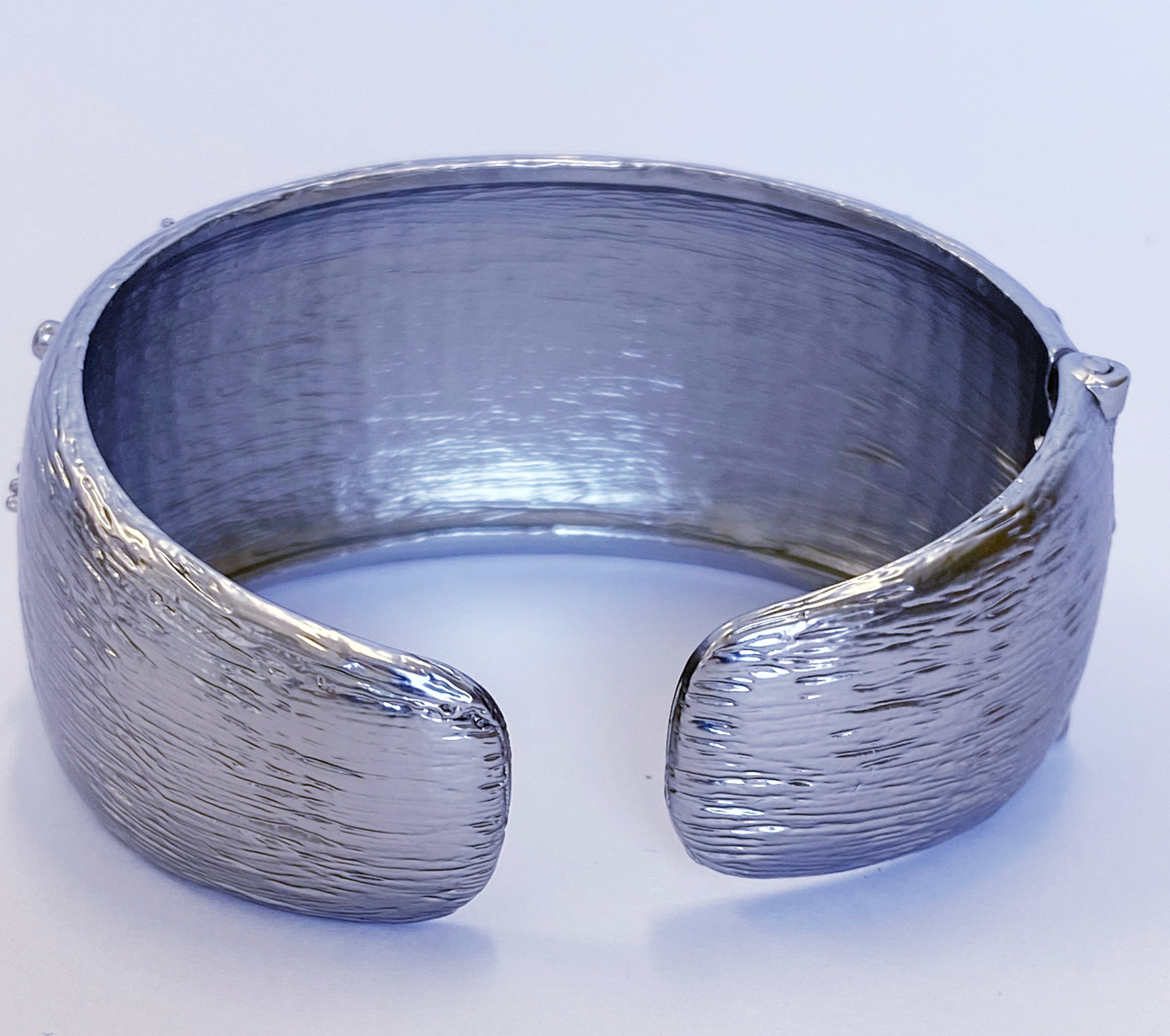 Zirconite wide hinged Bangle Bracelet. 500B7140