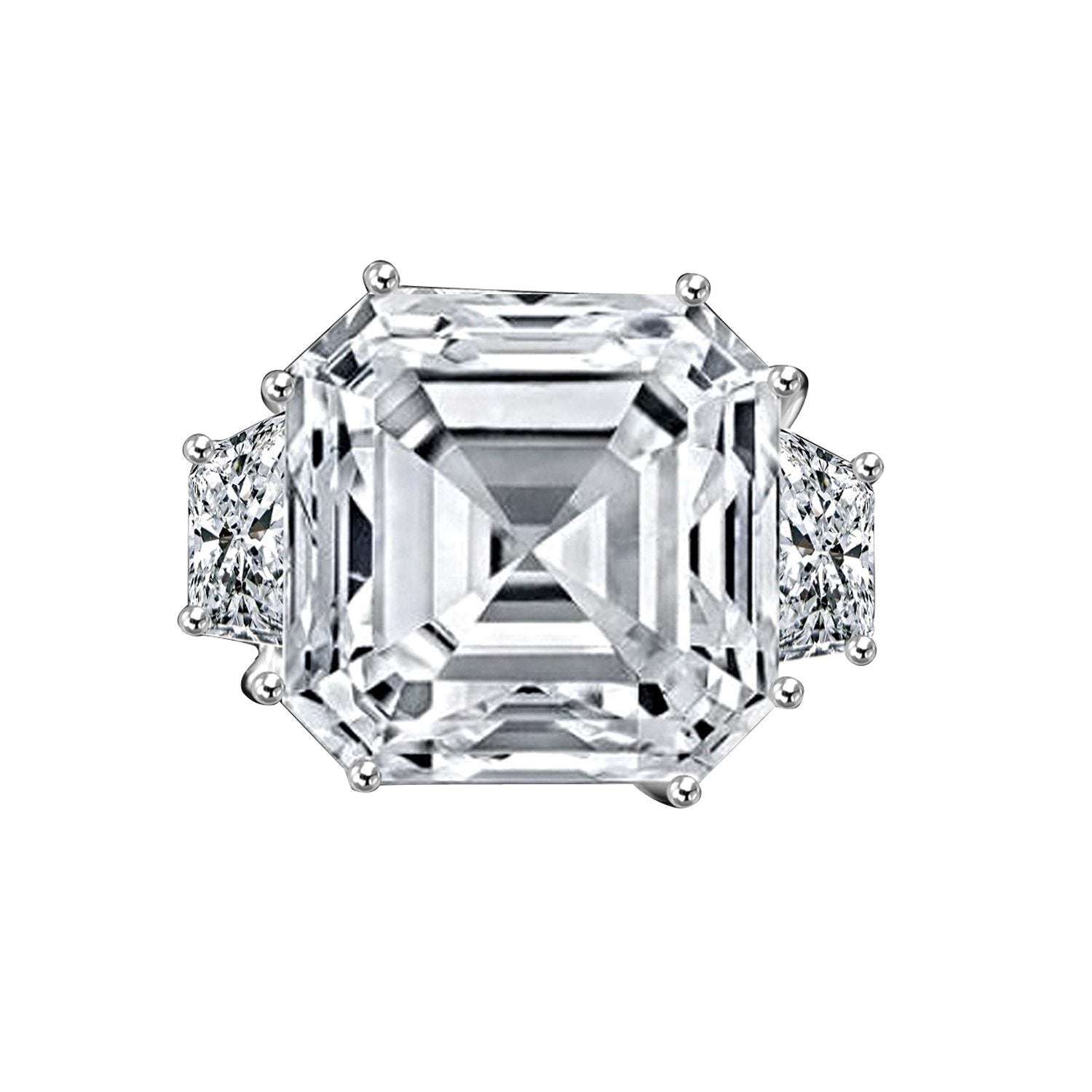 12CT Asscher Diamond Veneer Cubic Zirconia Ring. 635R71577