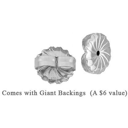 6CT TW Round Cubic Zirconia Earrings. Diamond Veneer 635E10732