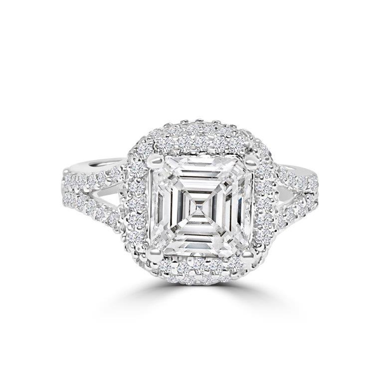 2CT Square Diamond Veneer Cubic zirconia Ring. 635R72211