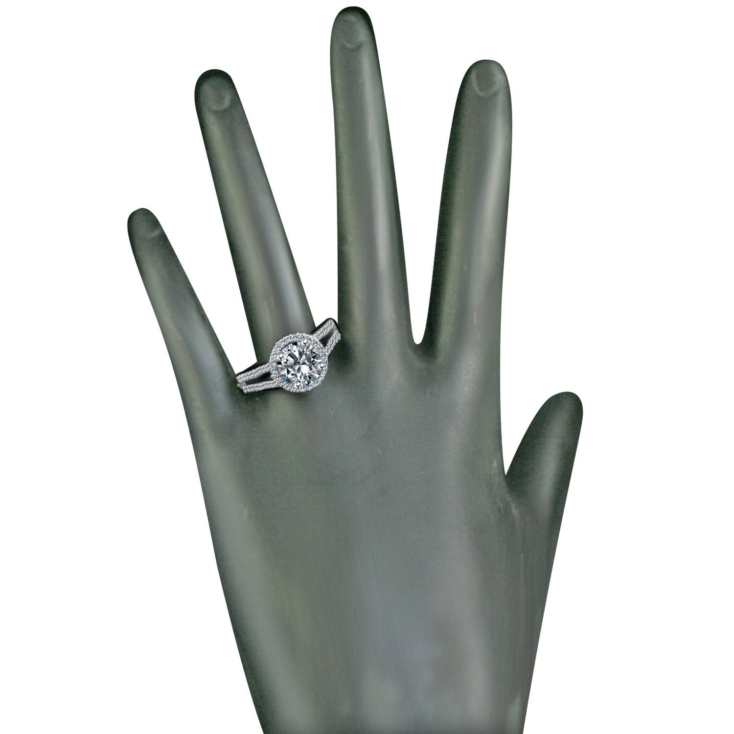 2CT Round Diamond Veneer Cubic Zirconia Ring. 635R4008