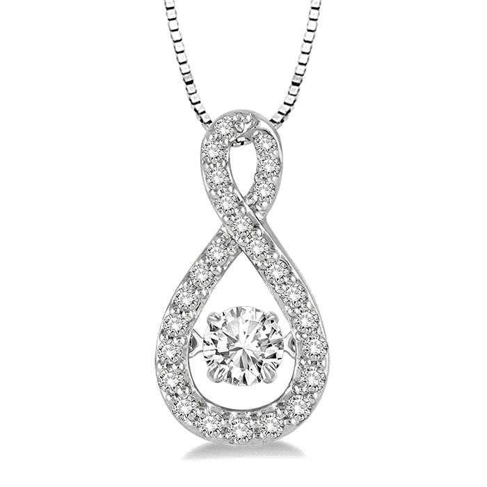 Dancing Diamond Veneer Sterling  silver Pendant. 635P02