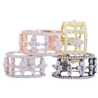 Cubic Zirconia wide Eternity Band Ring. STR0272