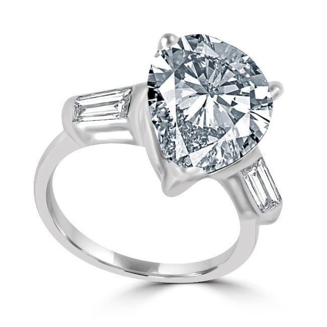 4CT Pear Diamond Veneer Cubic Zirconia Ring  635R71343