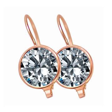 Zirconite Cubic Zirconia Wire Bezel Lever back earrings. 501E3870