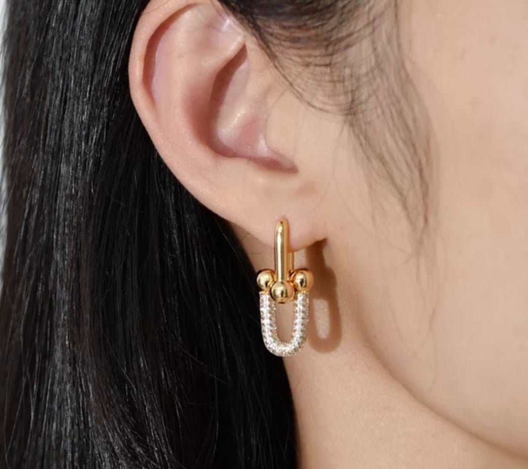 Saddle Earrings Zirconite Cubic Zirconia . 821E100