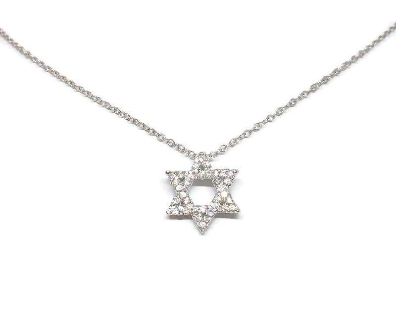 Zirconite Cubic Zirconia Jewish Star Pendant 655P1079