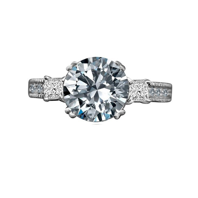 4CT Round Diamond Veneer Cubic Zirconia Ring. 635R12833
