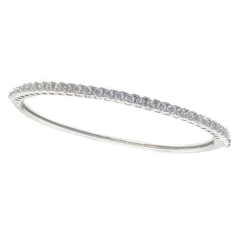 3mm Zirconite Cubic Zirconia hinged Bangle. 698B006