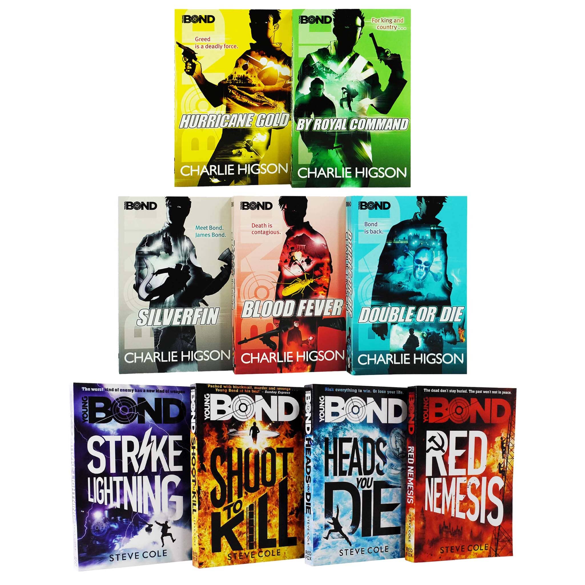 Young Bond Series 9 Books Collection Set By Charlie Higson & Steve Cole - Ages 9-17 - Paperback
