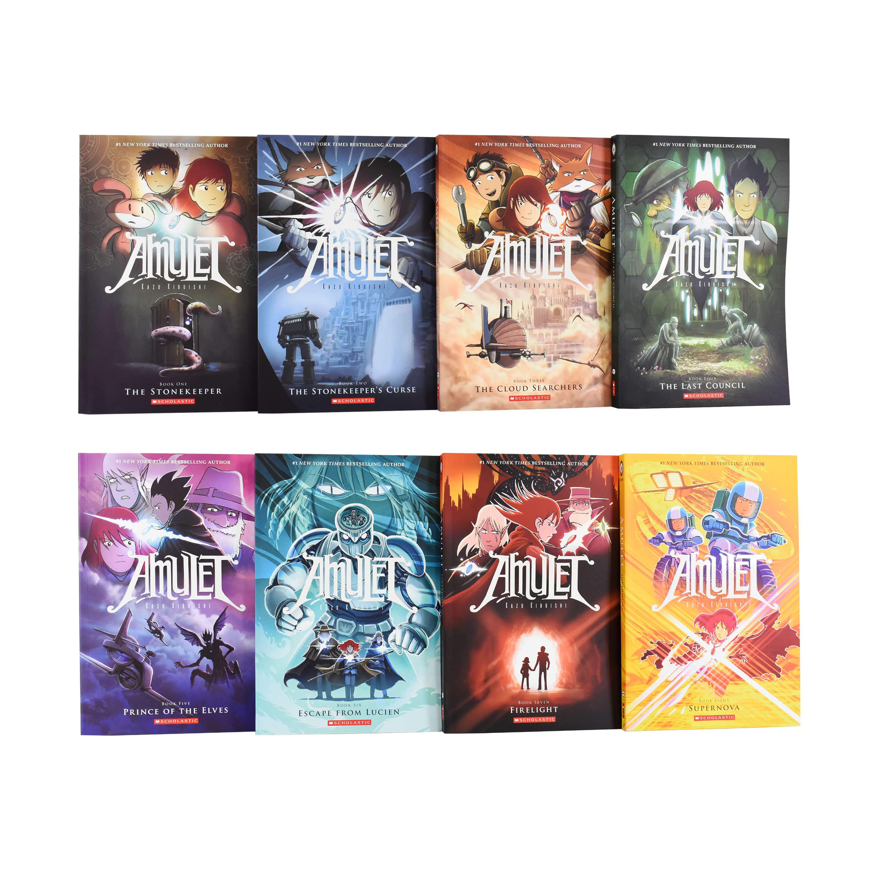 Amulet 8 Books Graphic Novel Box Set By Kazu Kibuishi - Age 9-14 - Paperback