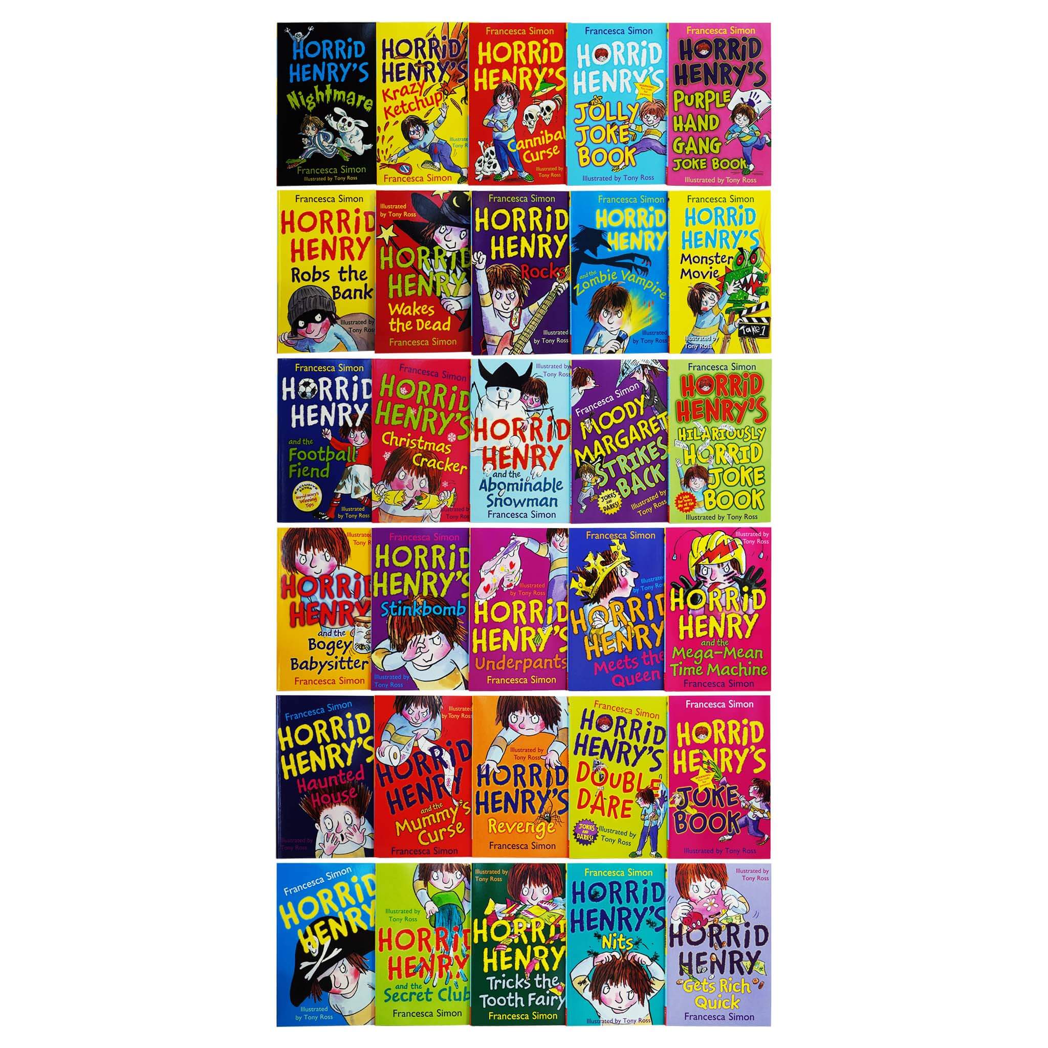 Horrid Henry by Francesca Simon: The Complete Story Collection 30 Books Box Set - Ages 6-11 - Paperback