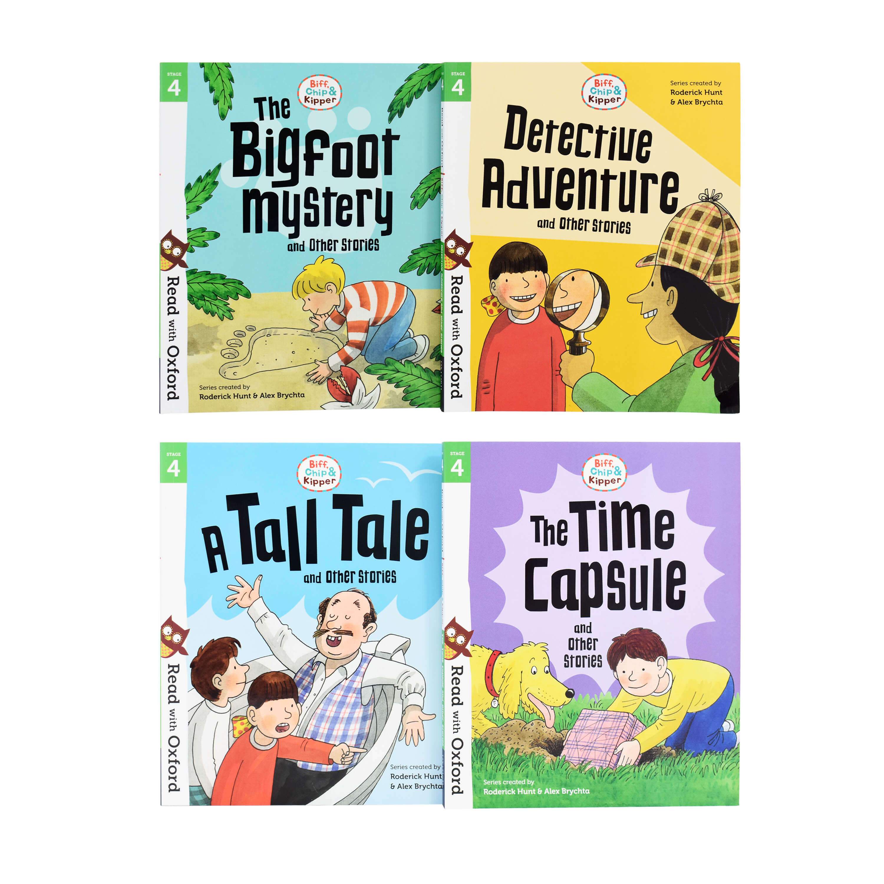 Read With Oxford Phonics (Stage 4) Biff, Chip & Kipper 4 Books Collection by Roderick Hunt and Alex Brychta - Ages 5-6 - Paperback
