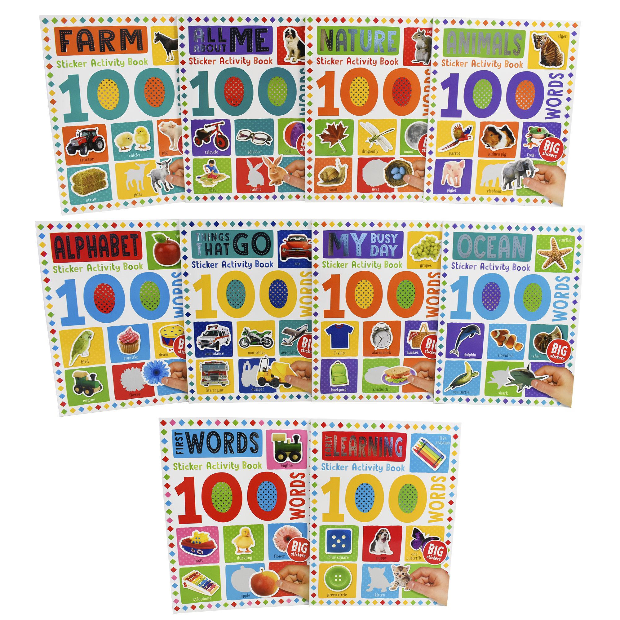 My First 100 Words Home Learning Sticker Activity 10 Books Set - Ages 3+ - Paperback