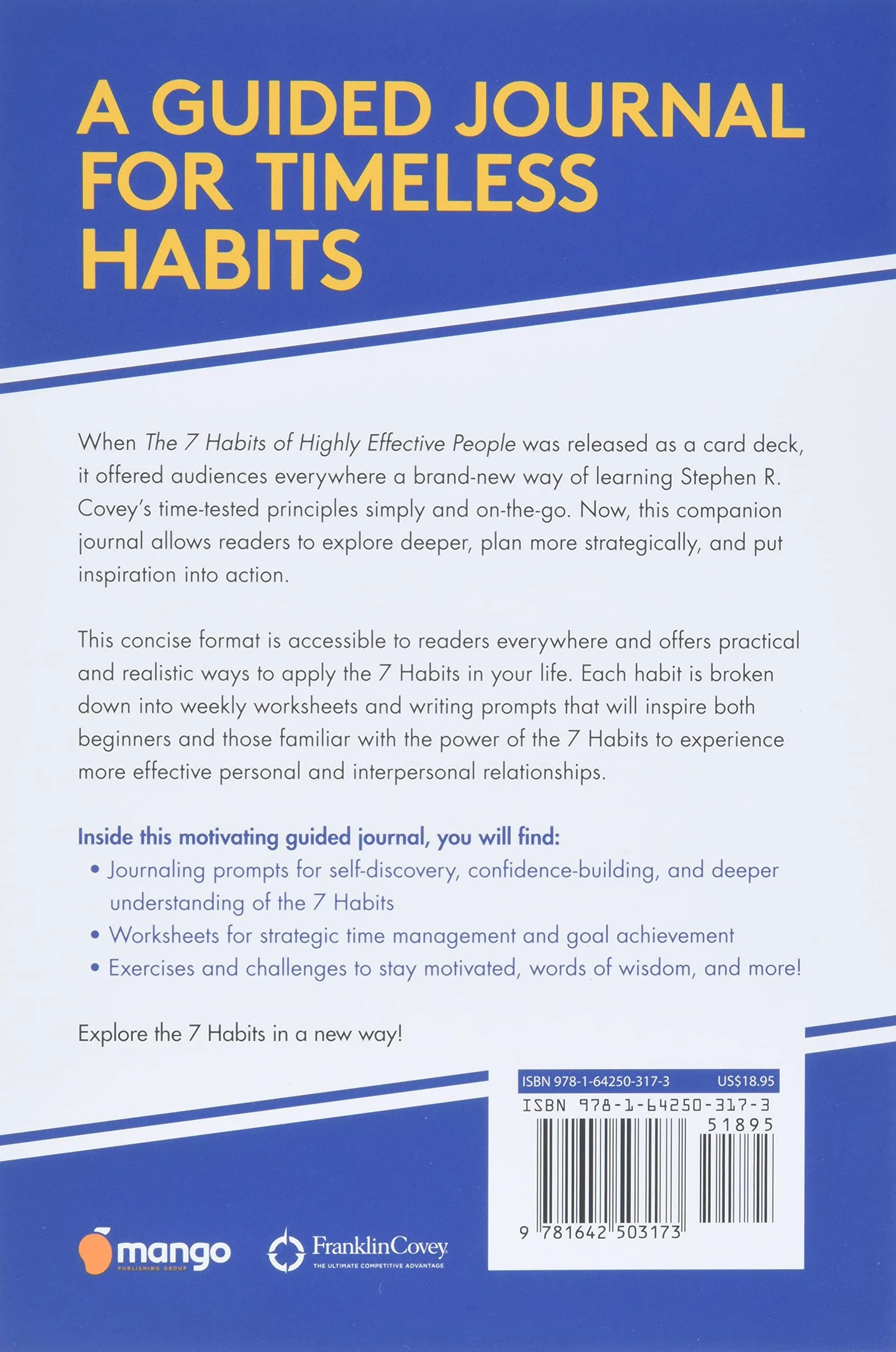 The 7 Habits of Highly Effective People: Guided Journal: (Goals Journal, Self Improvement Book)