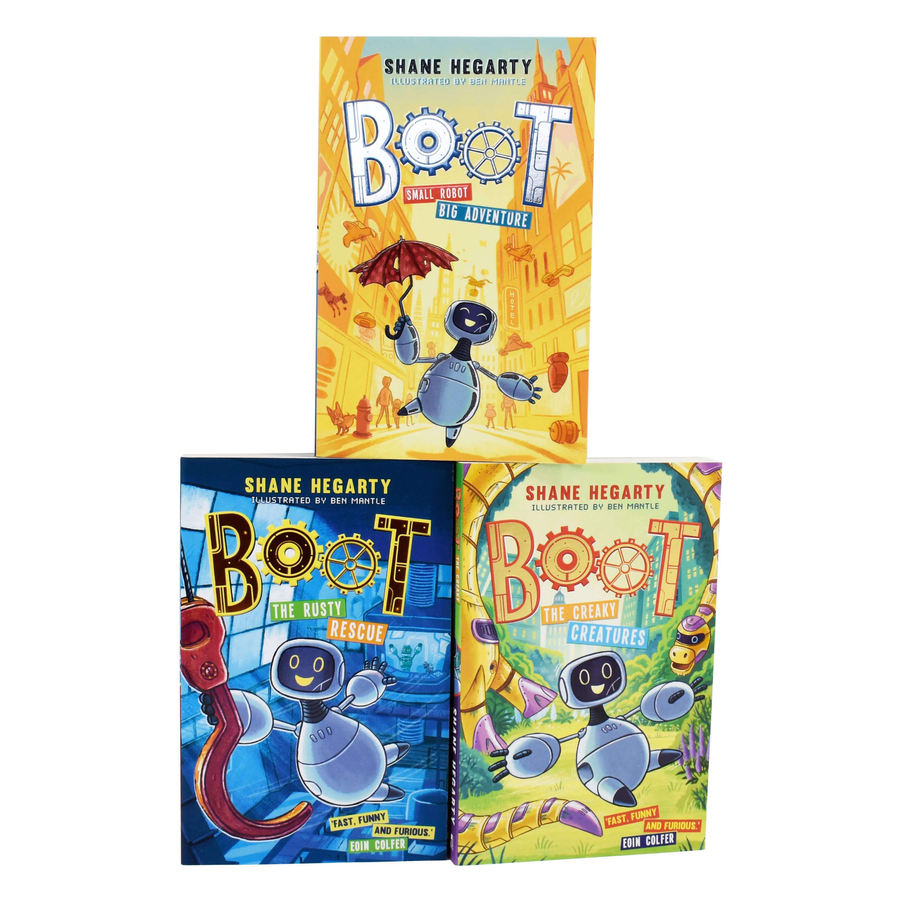 BOOT Series 3 Books Collection Set (BOOT small robot BIG adventure, The Rusty Rescue, The Creaky Creatures) By Shane Hegarty- Ages 7-9 - Paperback
