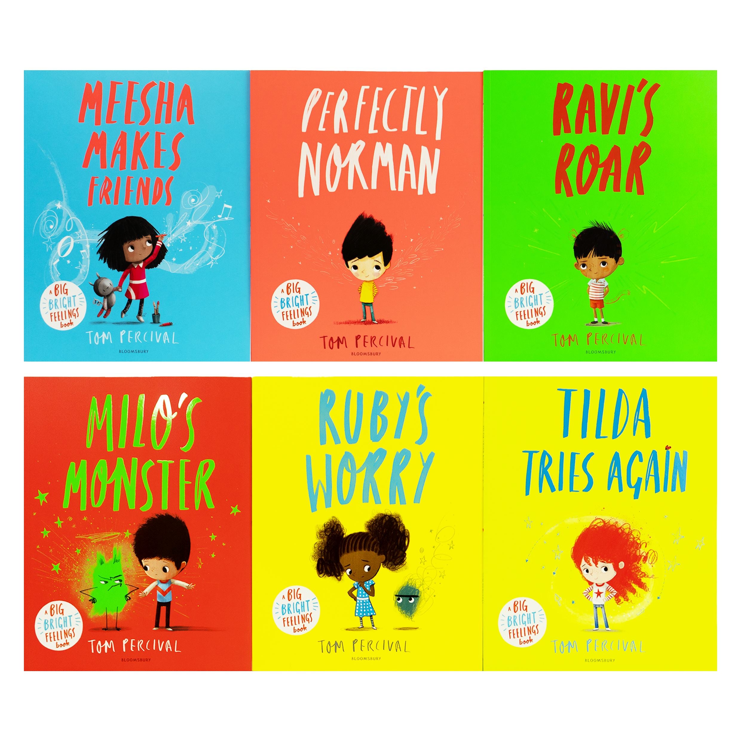 A Big Bright Feelings Collection 6 Books Set By Tom Percival - Ages 3-7 - Paperback