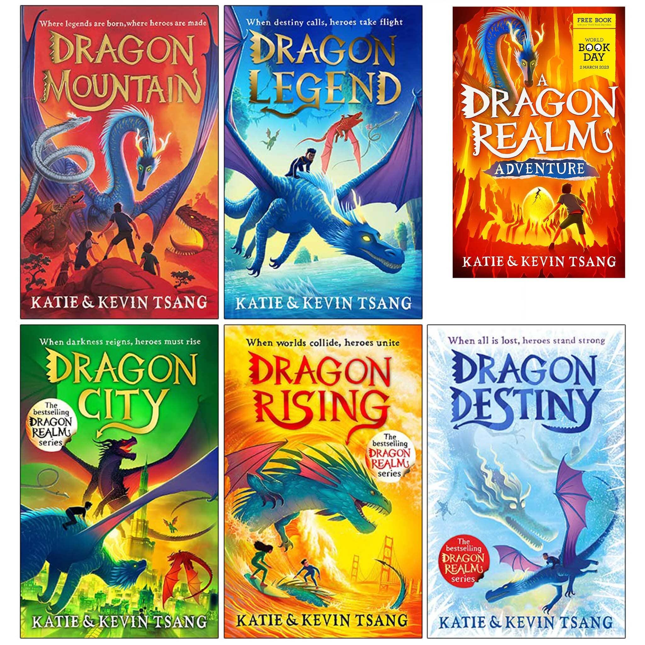 Dragon Realm Series with World Book Day 2023 By Katie & Kevin Tsang 6 Books Collection Set - Ages 7+ - Paperback