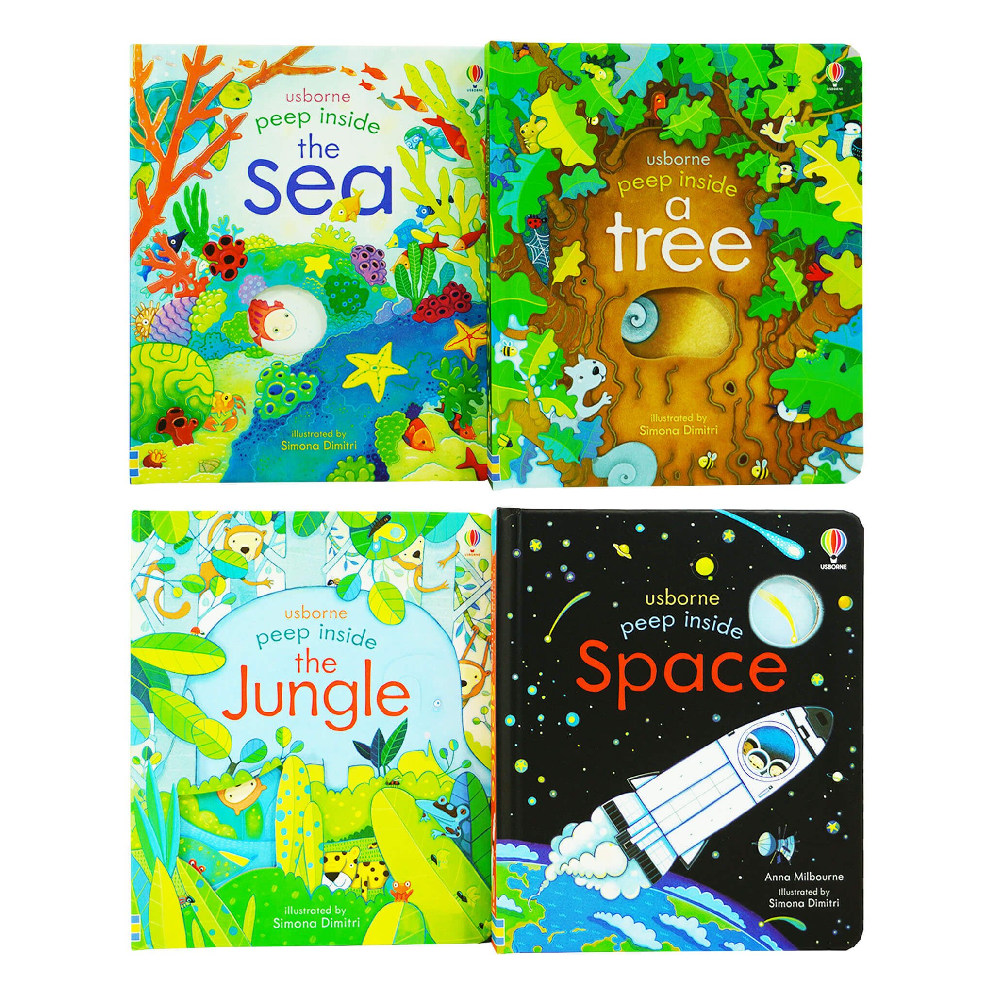 Usborne Peep Inside Gift Set 4 Books By Anna Milbourne �C Ages 3+ - Board Book