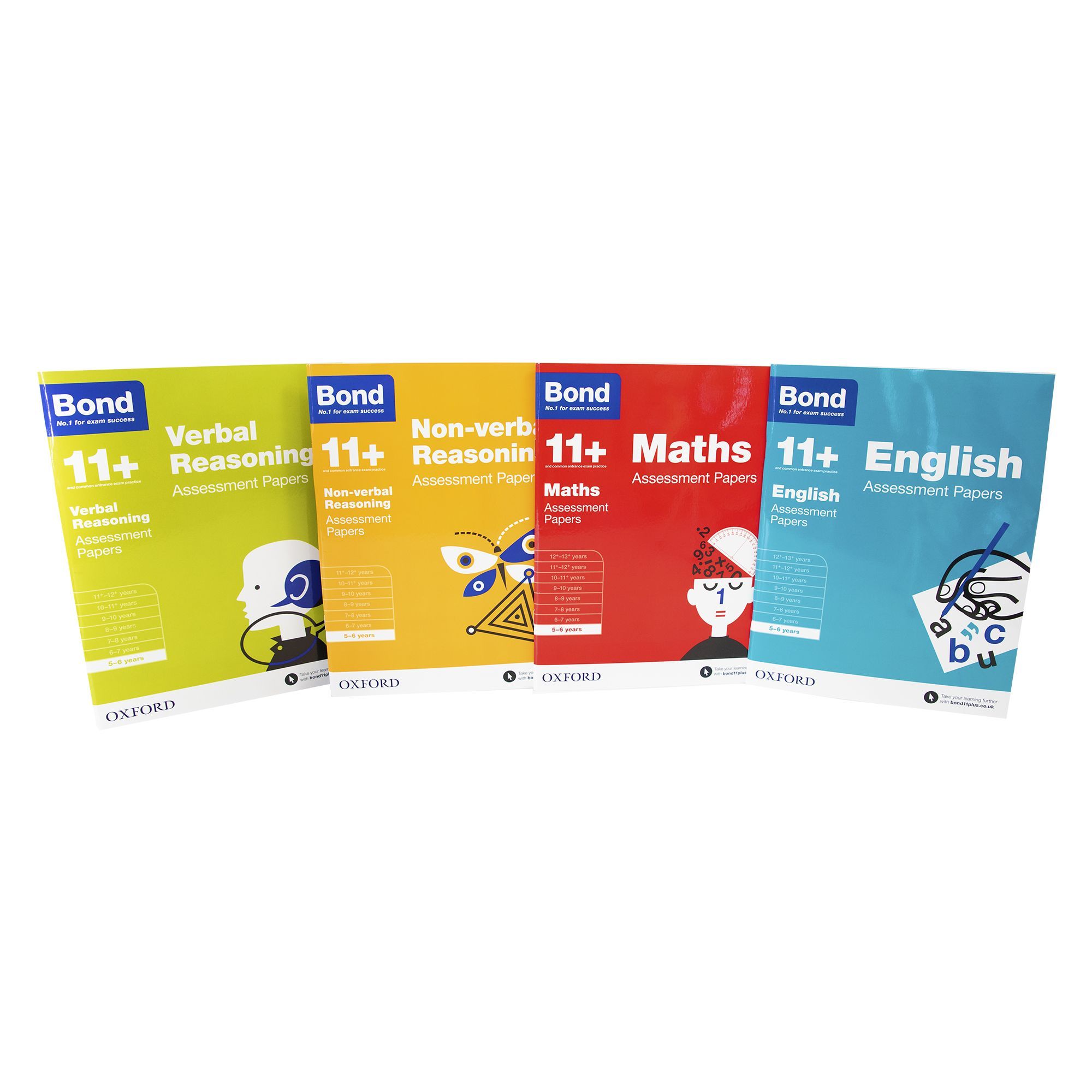 Bond 11+ Assessment Papers (Year 5-6) 4 Books By Oxford - Paperback