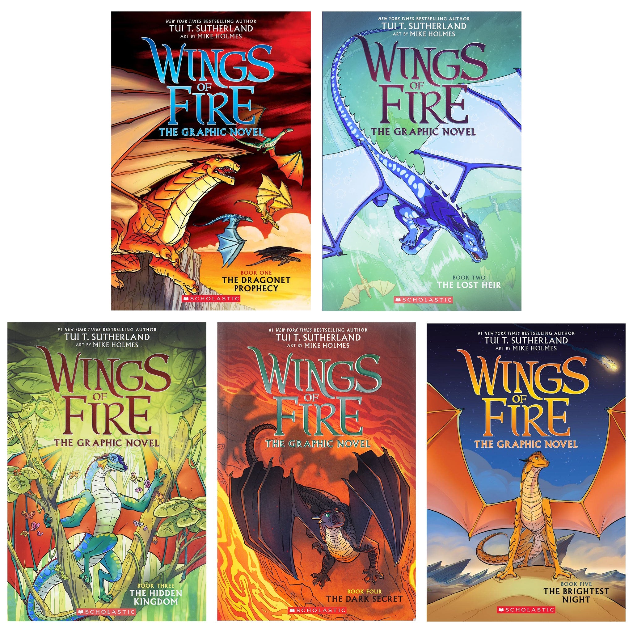 Wings of Fire The Graphic Novels By Tui T. Sutherland 5 Books Collection - Ages 8-12 - Paperback