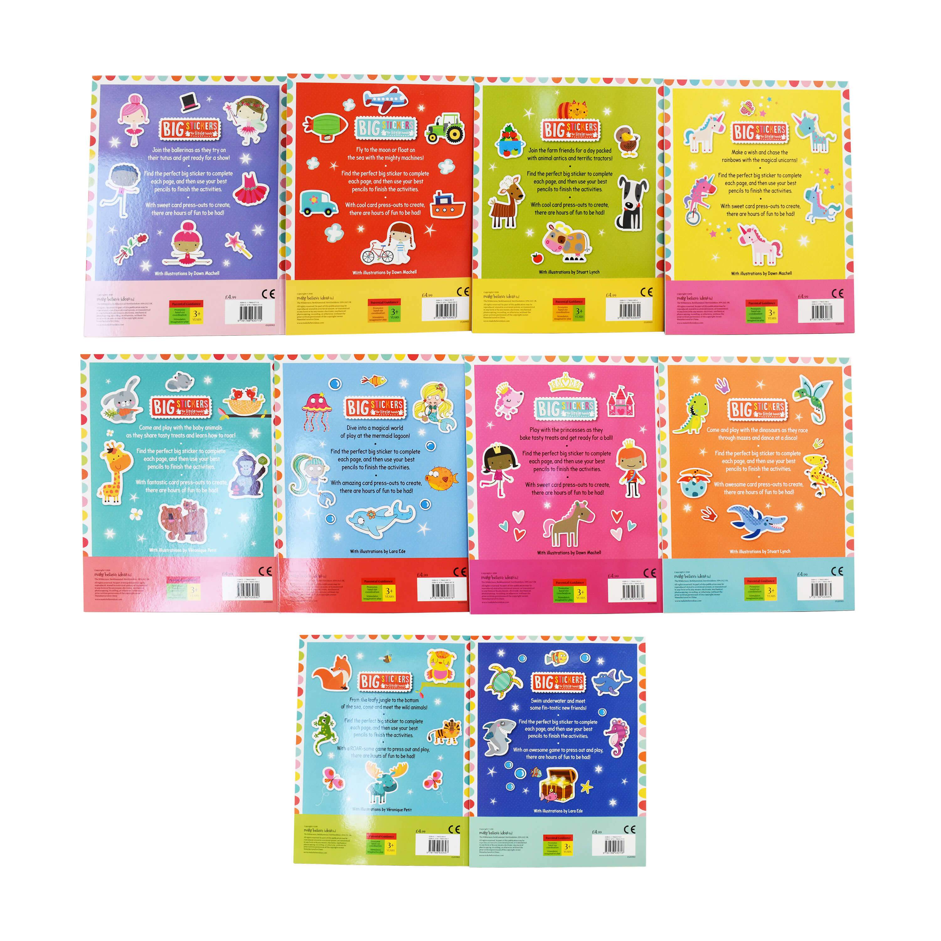 Big Stickers for Little Hands Assortment 10 Books Collection - Age 3-5 - Paperback