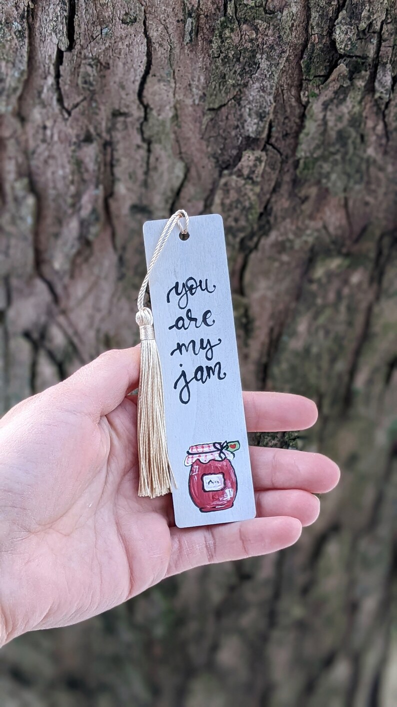 Love Pun Wooden Bookmark - Hand Painted