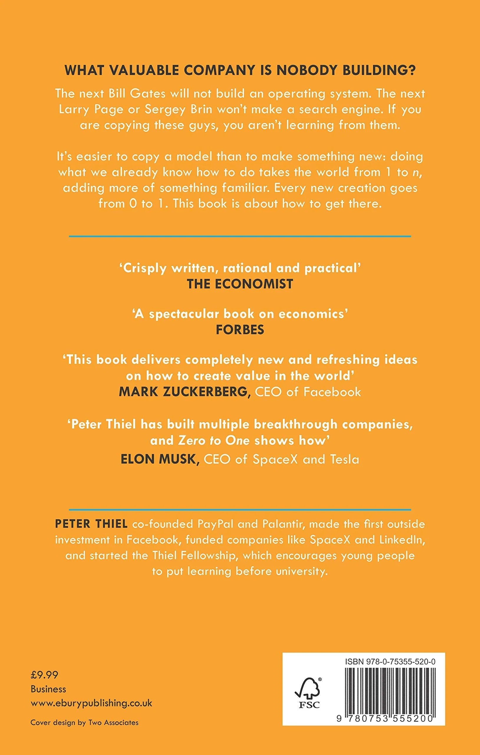 Zero to One: Notes on Startups, or How to Build the Future