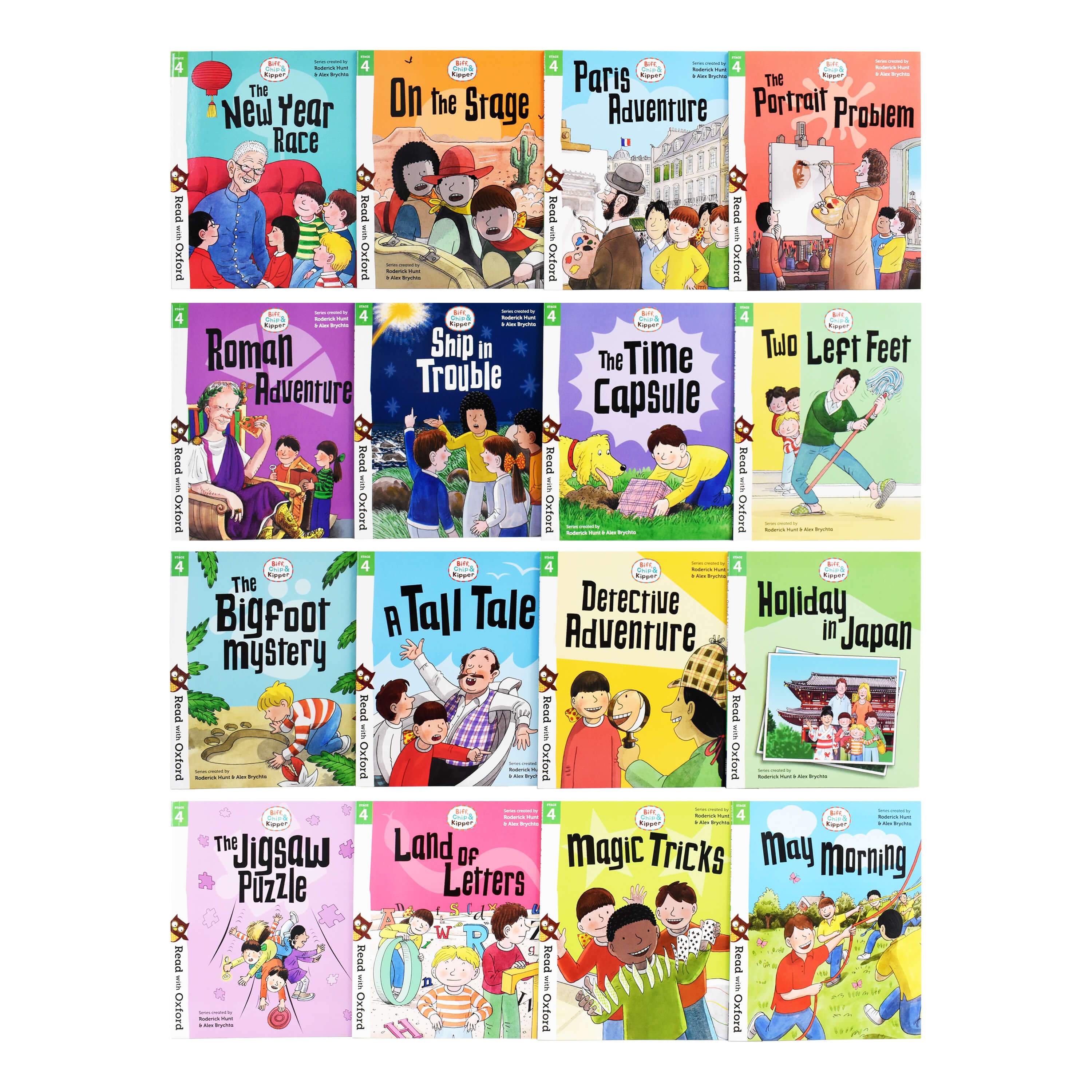 Biff, Chip and Kipper: Read with Oxford Stage 4 16 Books Collection Set by Roderick Hunt - Age 5+ - Paperback