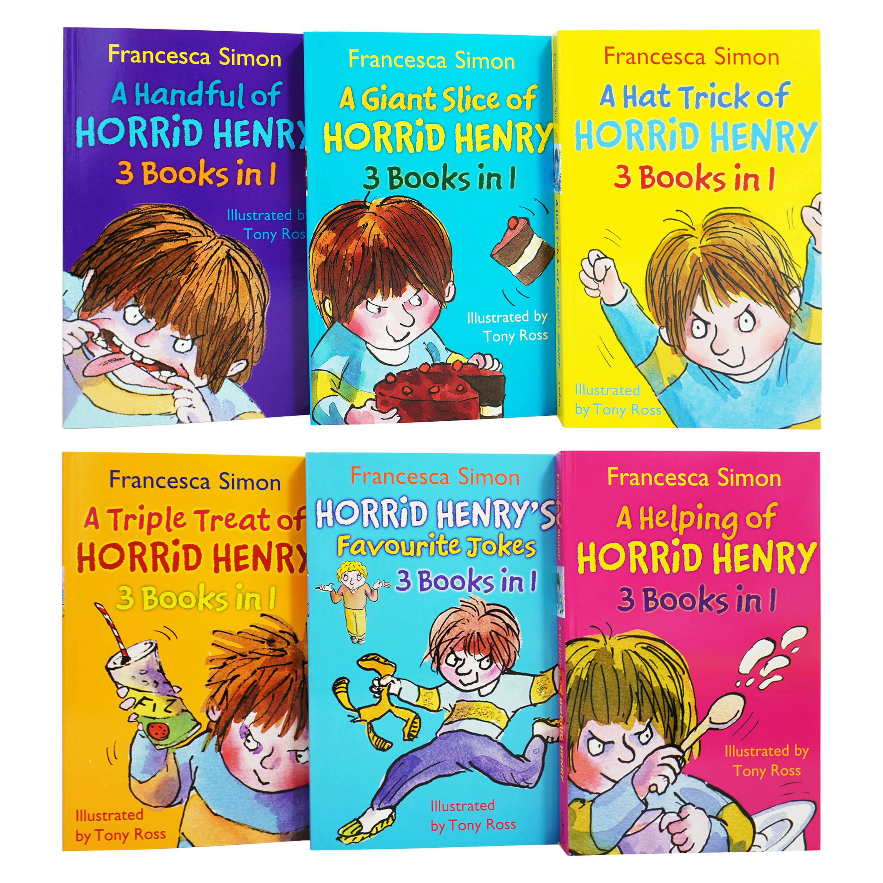 Horrid Henry by Francesca Simon 18 Titles in 6 Books Collection Set - Ages 5-7 - Paperback