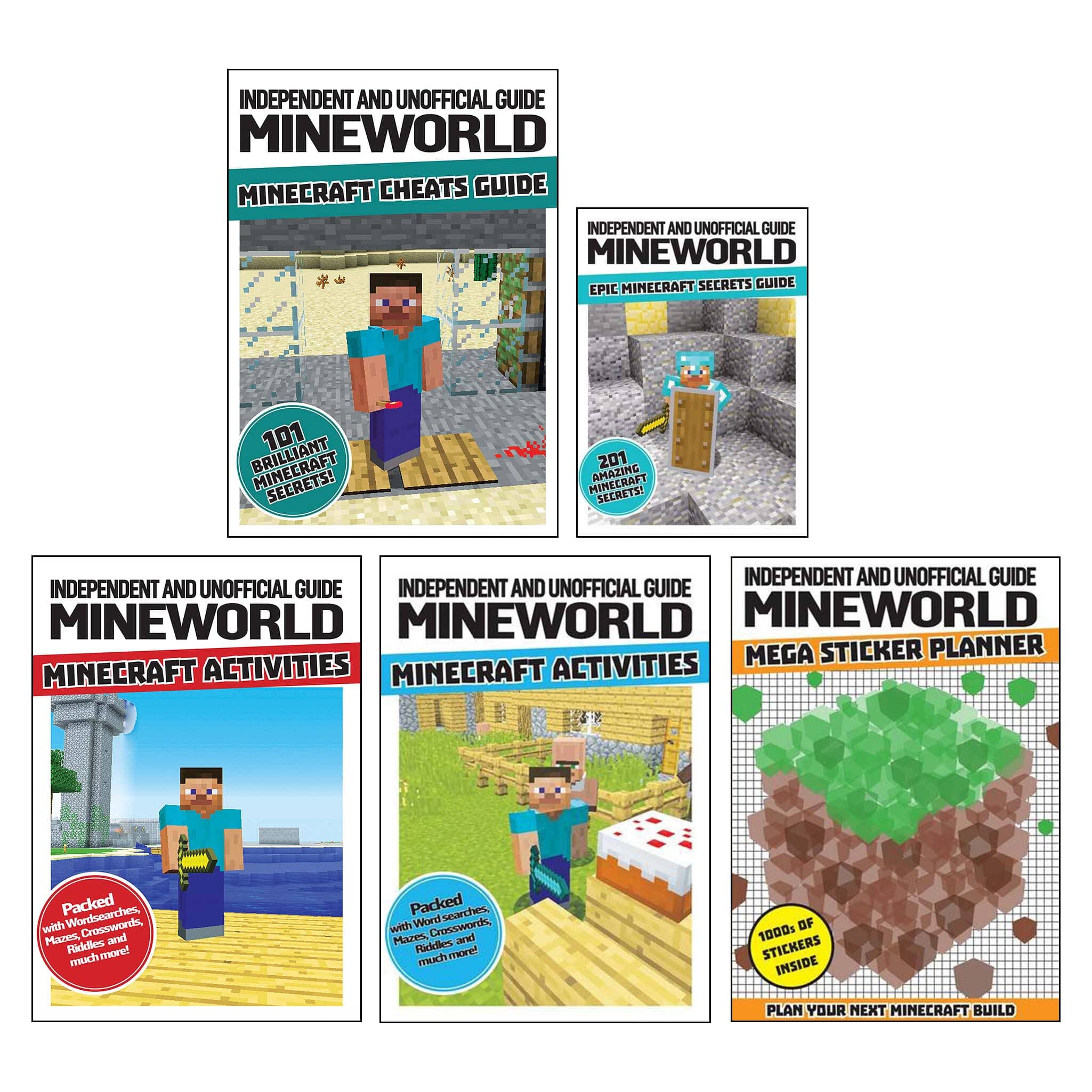 Independent And Unofficial Guide Mineworld Minecraft Activities 5 Books By Dennis Publishing - Ages 5-7 - Paperback
